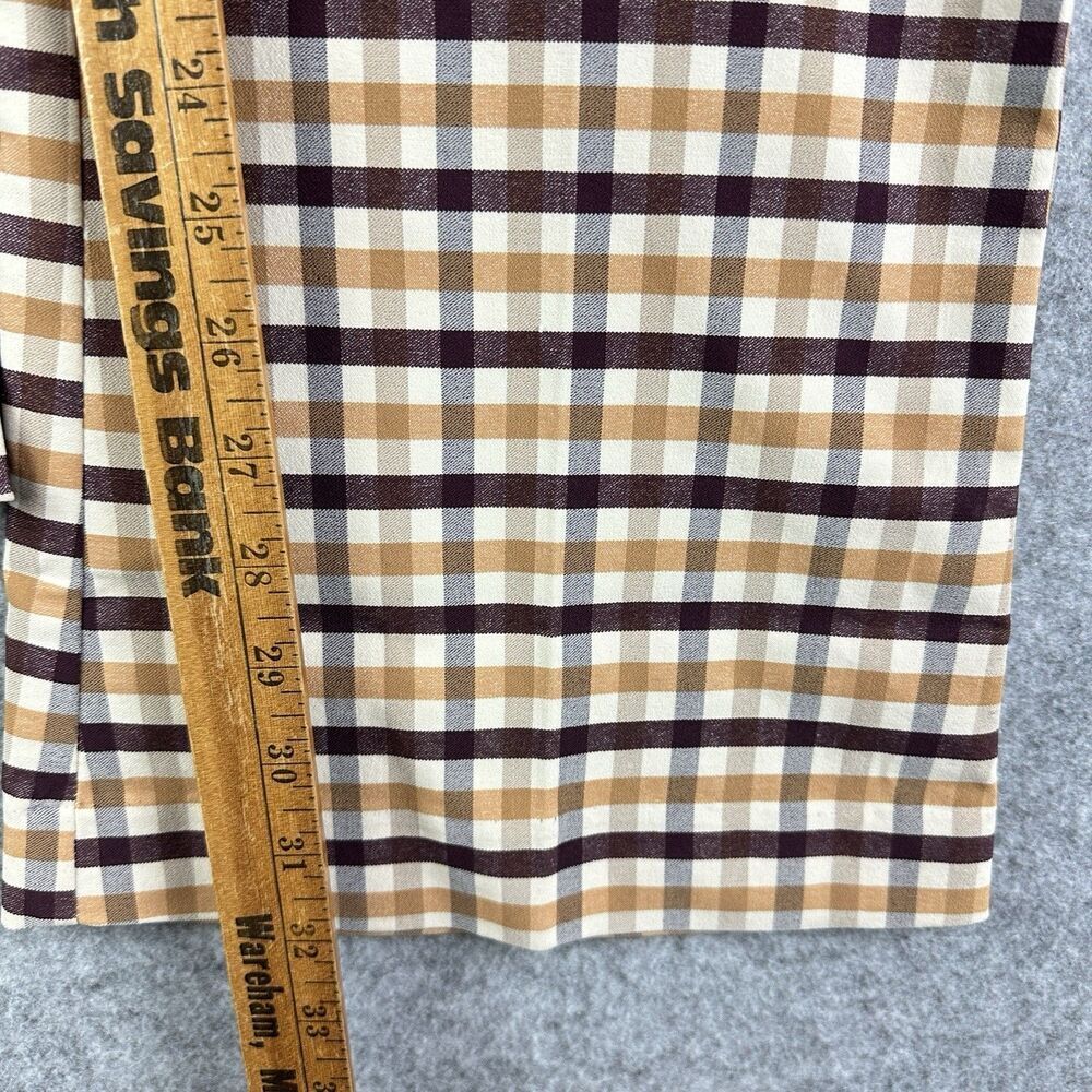 Cato Mid Rise Flare Pull On Pants Womens 14 Gingham Plaid Stretch Pockets NEW* - Picture 11 of 16